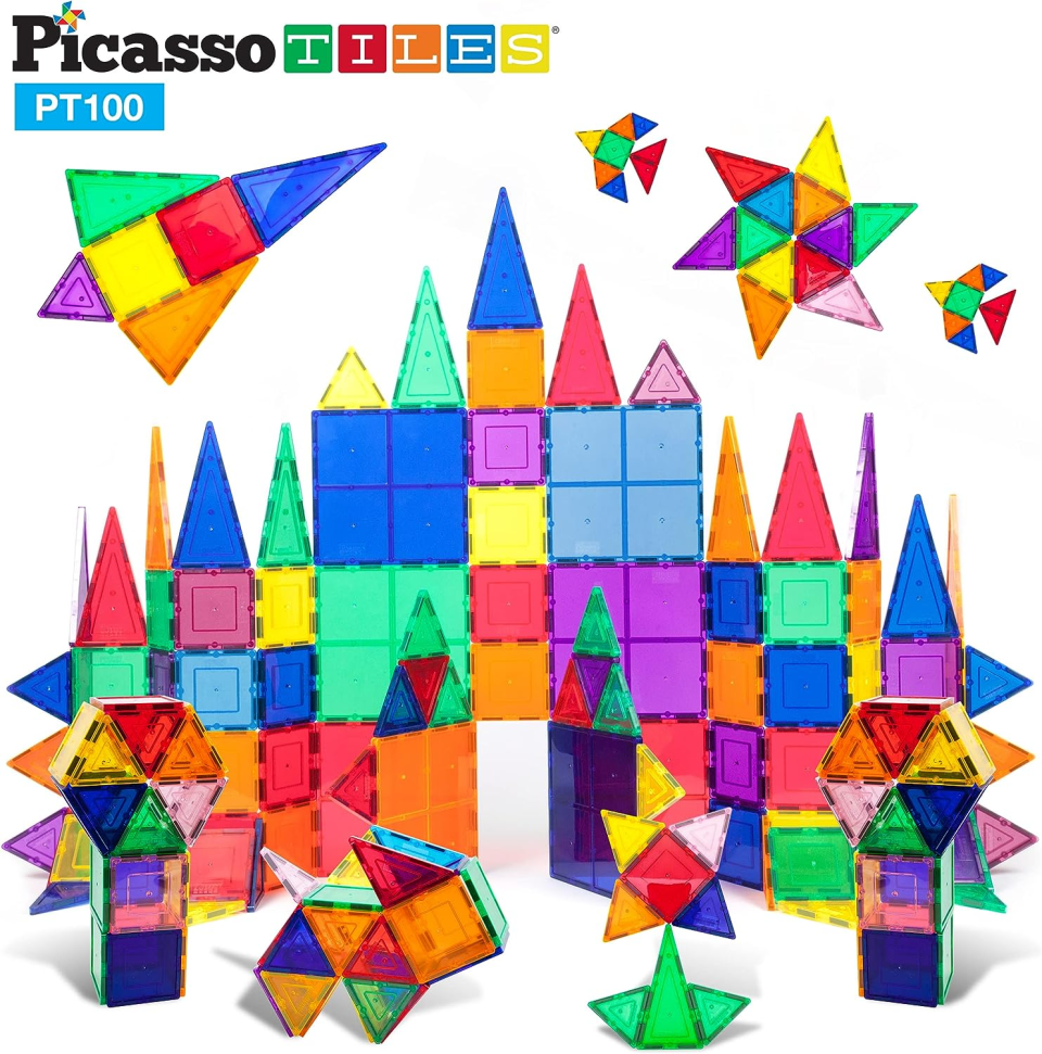 PicassoTiles Magnet Building Tiles 100-Piece Set
