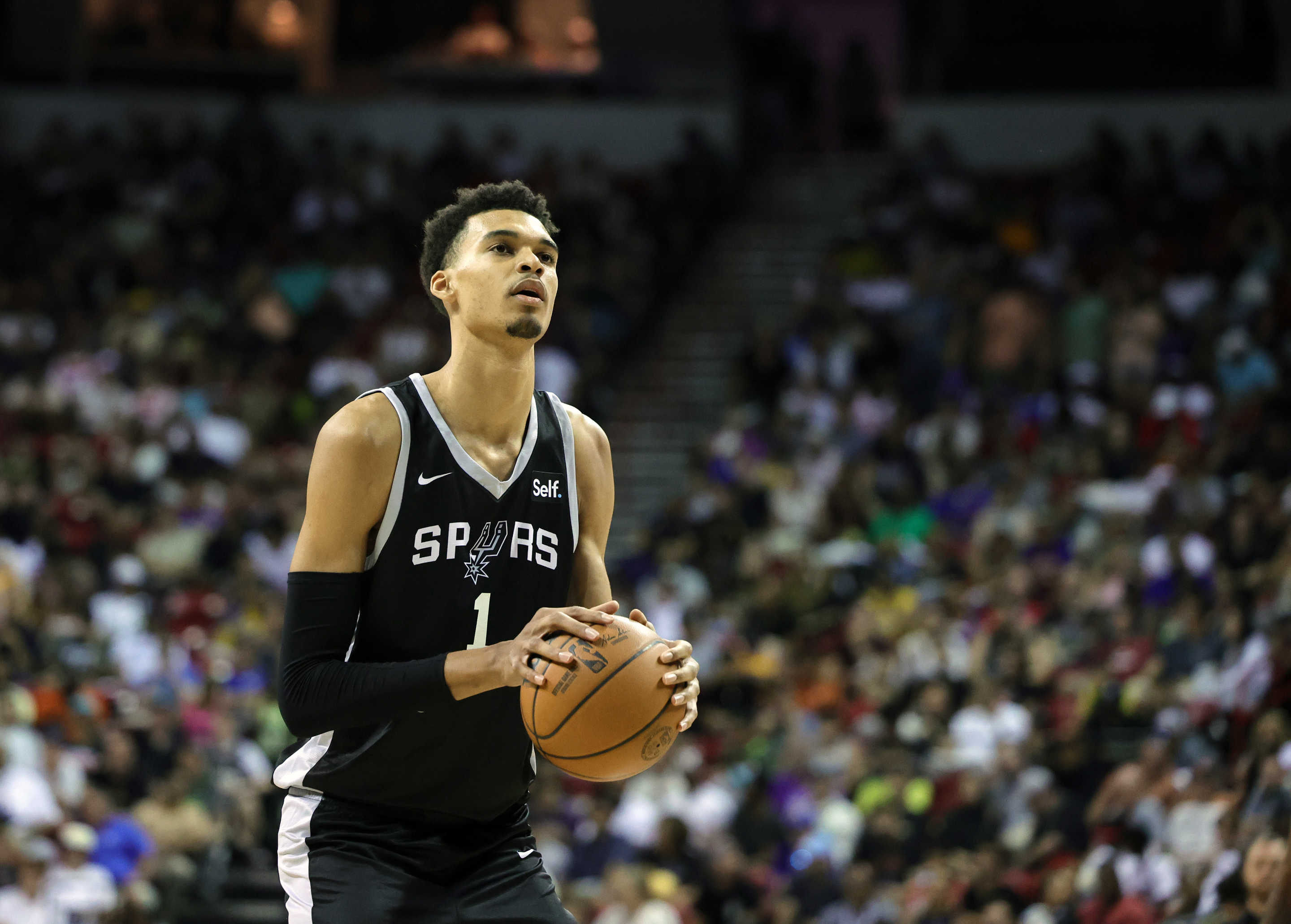 No. 1 overall 2023 NBA Draft pick Victor Wembanyama's NBA debut is one of the most anticipated games of the 2023-24 schedule. (Ethan Miller/Getty Images)