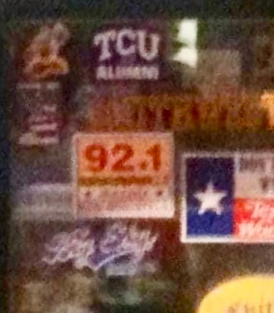 Texaz Grill in Phoenix’s decor includes a TCU sticker.