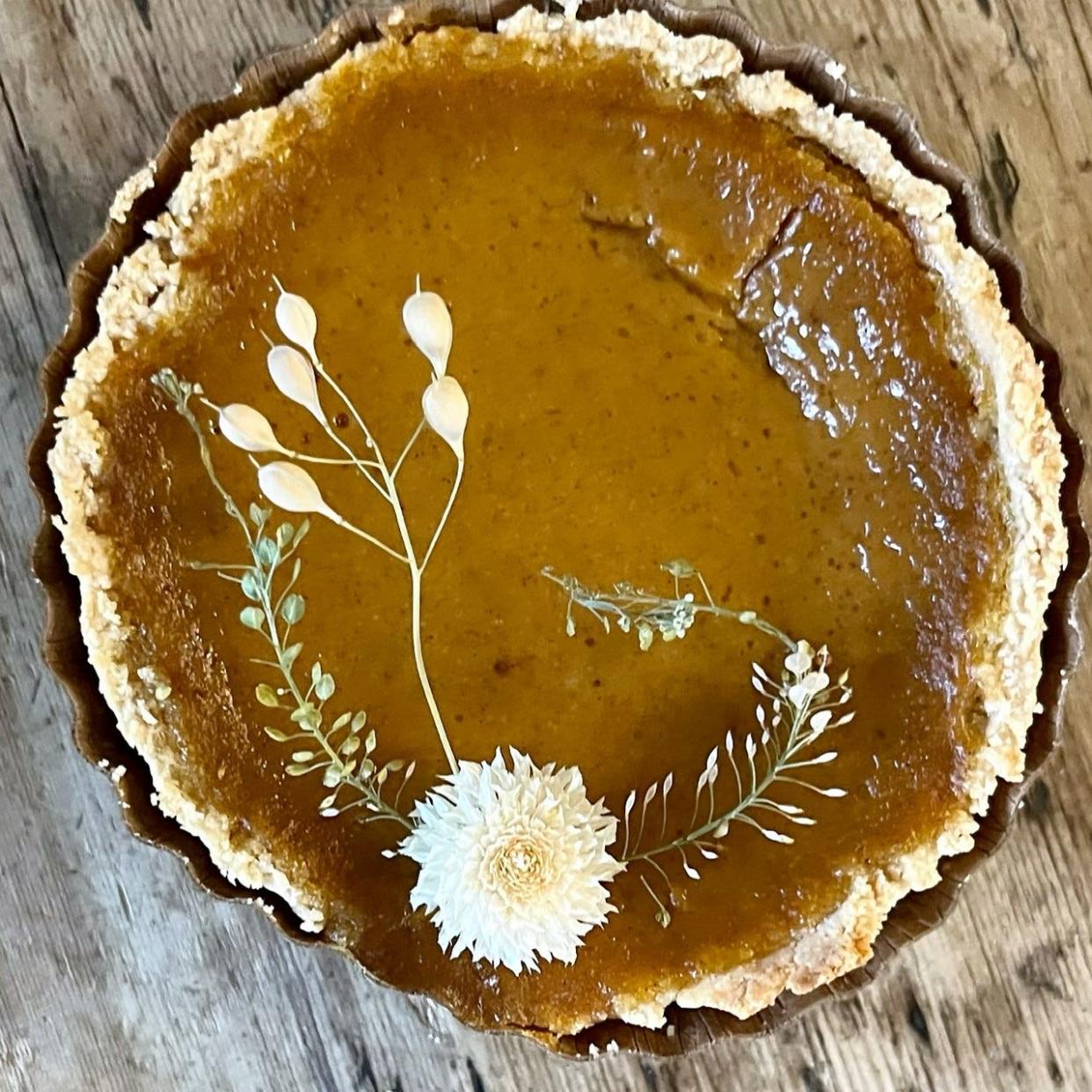 The Thanksgiving tart from Rockland County based Charlotte's Home Kitchen is made with made with organic homegrown pumpkins and organic maple syrup and is vegan and gluten-free.