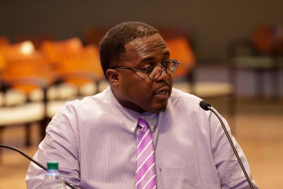 Leon County School Board Member Darryl Jones speaks during a joint meeting between officials from the City of Tallahassee and Leon County at City Hall Wednesday, Sept. 18, 2019. 