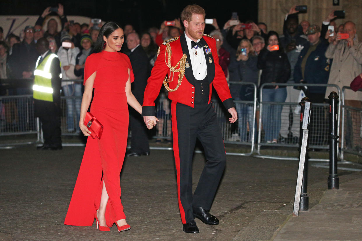 Prince Harry and Meghan Markle arrive at the Royal Albert Hall in London