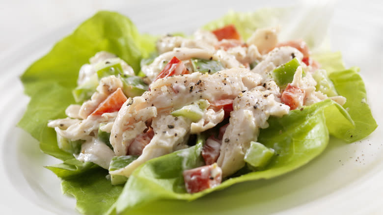 Turkey salad in wrap