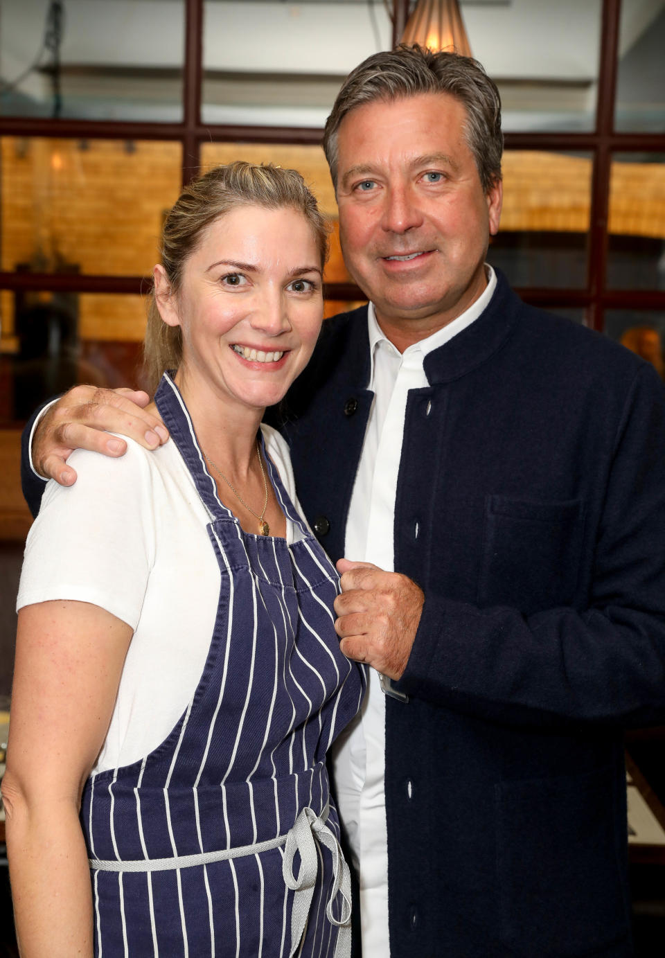 LONDON, ENGLAND - OCTOBER 30: Lisa Faulkner and John Torode attend Lisa Faulkner's Guest Chef Supper Club at J Sheekey Atlantic Bar on October 30, 2018 in London, England. (Photo by David M. Benett/Dave Benett/Getty Images for J Sheekey Atlantic Bar)