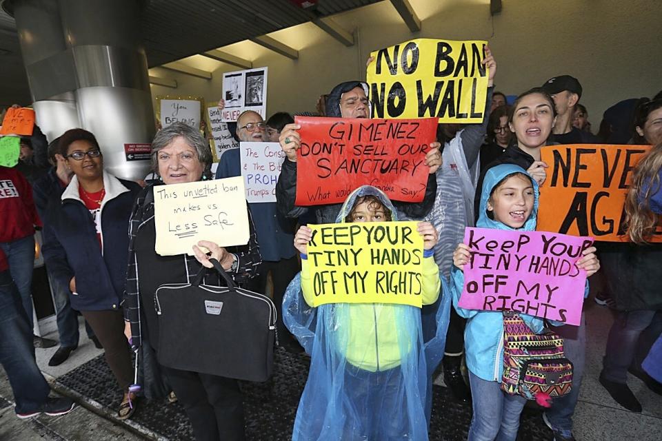 Protests at U.S. airports over travel ban