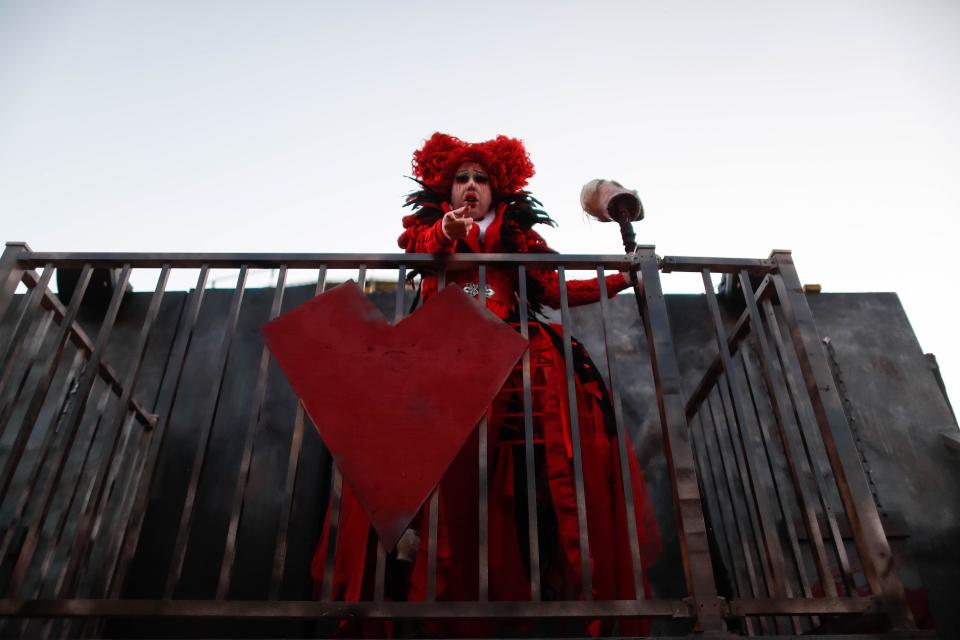 The Mad Queen from Adventureland Park’s Phantom Fall Fest haunted house "mAlice in Wonderland" demands heads to roll