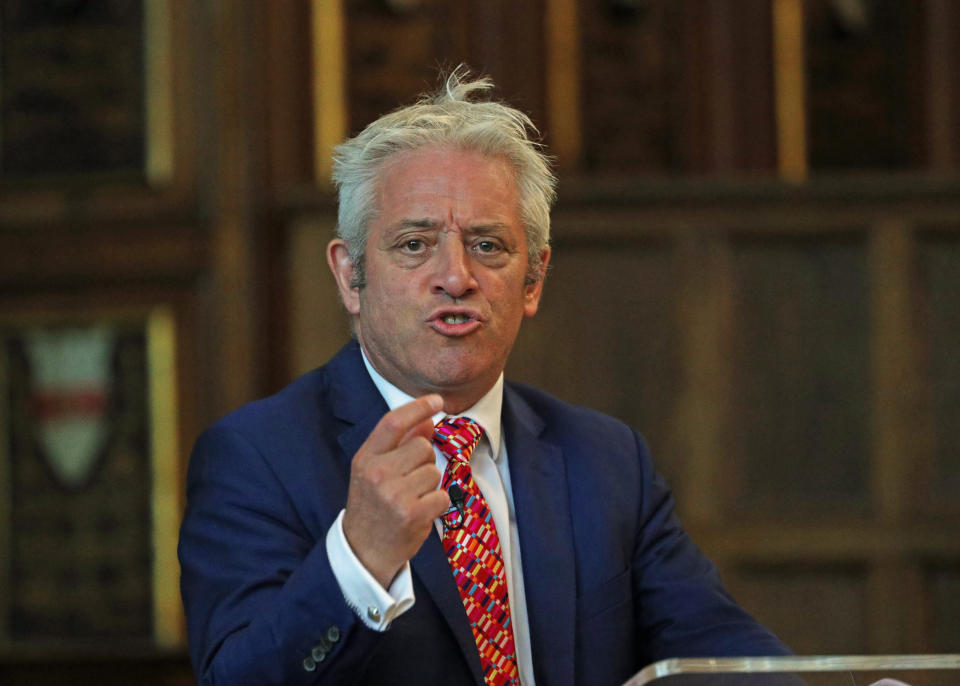 Speaker of the House of Commons, John Bercow, speaking at the Sixth Annual Bingham Lecture at Middle Temple in London. (Photo by Yui Mok/PA Images via Getty Images)