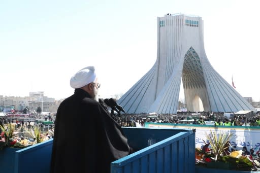 President Hassan Rouhani told the rally the United States had still not recovered from losing control over Iran with the overthrow of its ally the shah and the establishment of the Islamic republic