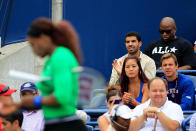 Serena Williams' former beau Drake has always been a big supporter of the Olympic medalist. But Williams has sworn off the <a href="http://sports.yahoo.com/blogs/tennis-busted-racquet/serena-williams-never-date-again-other-facts-her-151804721.html" data-ylk="slk:singer;elm:context_link;itc:0;sec:content-canvas;outcm:mb_qualified_link;_E:mb_qualified_link;ct:story;" class="link  yahoo-link">singer</a> and all men for the time being, The focus is on a possible third Olympic gold medal with sister and doubles partner Venus. (Photo by Chris Trotman/Getty Images)