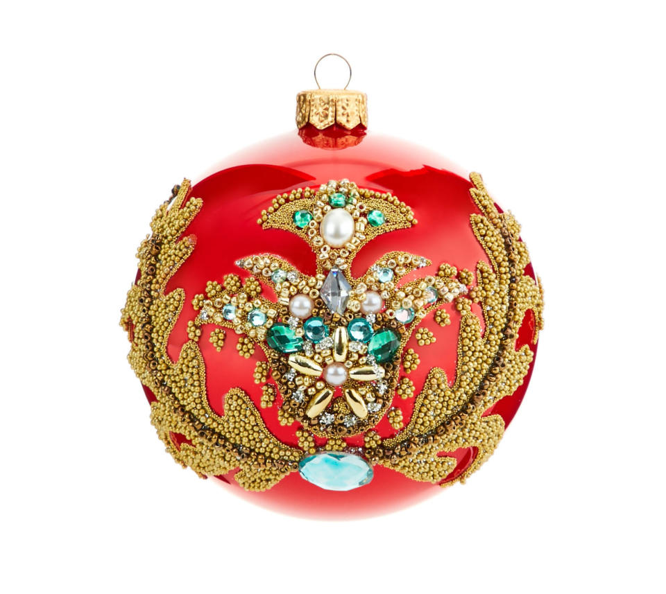 <p><strong><strong>BUY NOW:</strong><span> <a rel="nofollow noopener" href="http://www.selfridges.com/GB/en/cat/hanging-ornament-embellished-thistle-bauble-10cm_200-3005365-001017184/" target="_blank" data-ylk="slk:Embellished Thistle Bauble, £35, Selfridges;elm:context_link;itc:0;sec:content-canvas" class="link ">Embellished Thistle Bauble, £35, Selfridges</a></span></strong></p>