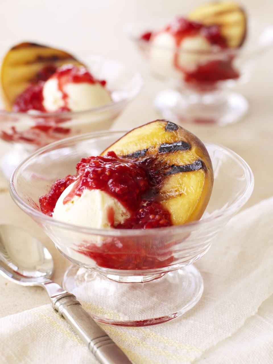 Grilled Peach Melba