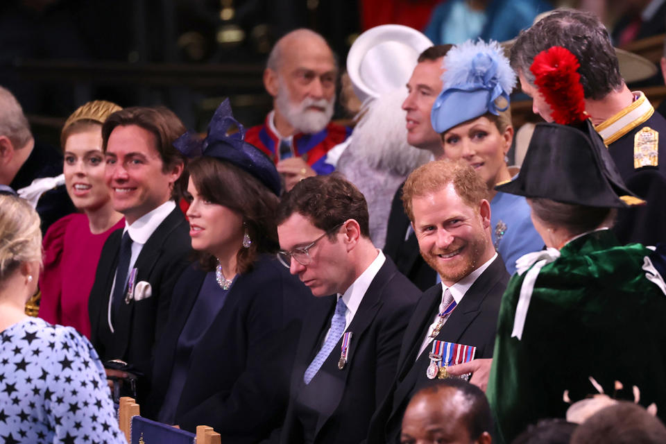 Prince Harry at the coronation of his father King Charles