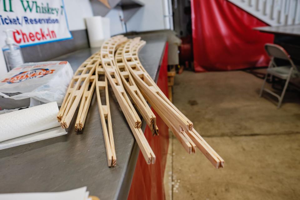 Each student built a replica of a 1905 Wright brothers aircraft wing rib in the Wright Flight course offered by Experimental Aircraft Association Chapter 1077 at Harry Clever Field in New Philadelphia.