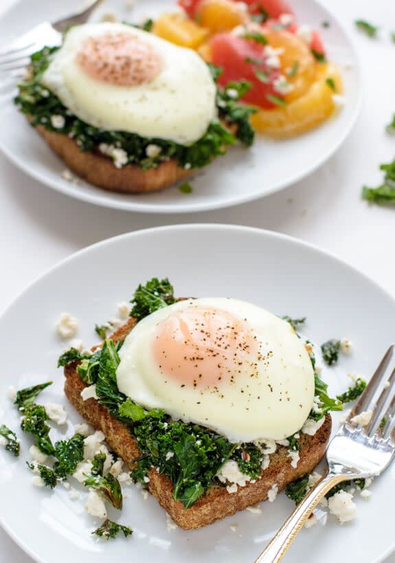 Kale Feta Egg Toast