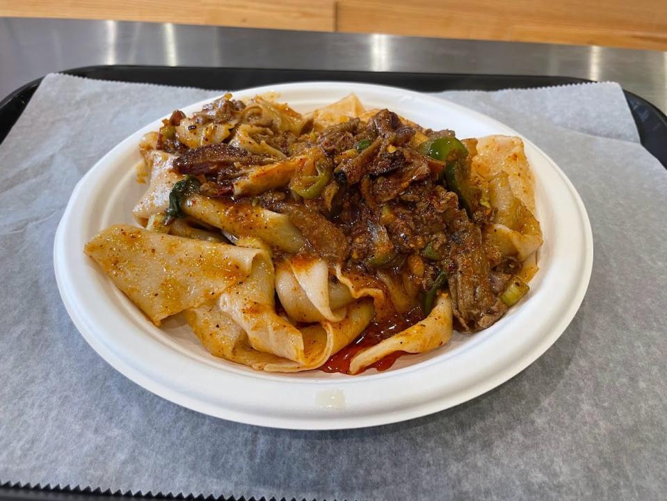 Xi'an Famous Foods noodles on plate