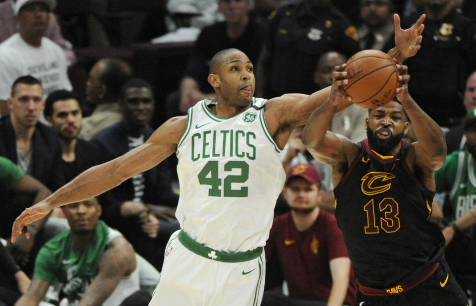 Tristan Thompson (R) and the Cavaliers have been a thorn in the side of Al Horford. (AP Photo)