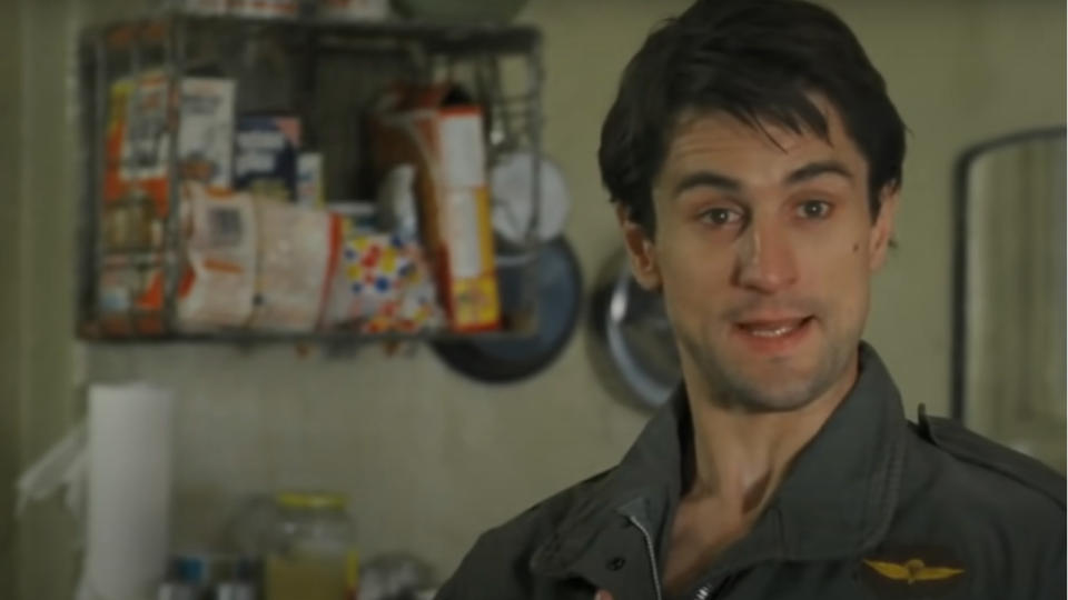 Robert De Niro talking in his apartment in Taxi Driver.