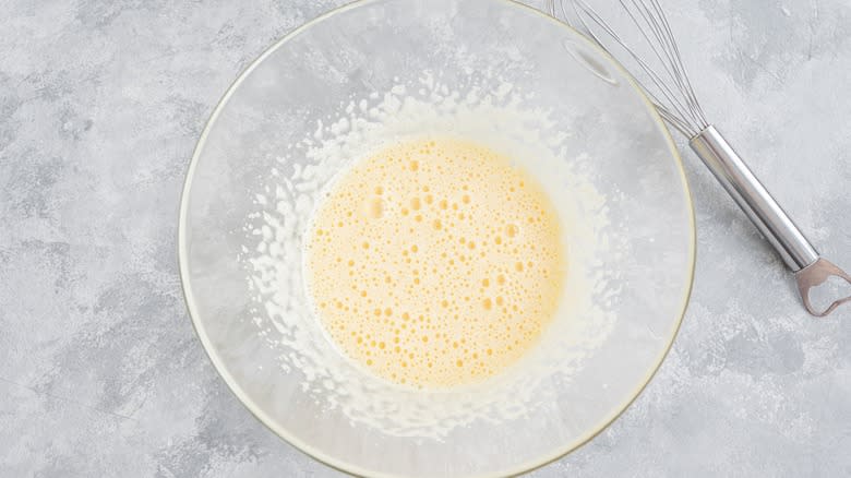 Raw custard for French toast