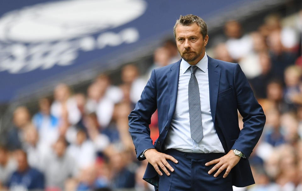 Fulham manager Slavisa Jokanovic during Tottenham vs Fulham at Wembley Stadium in London.