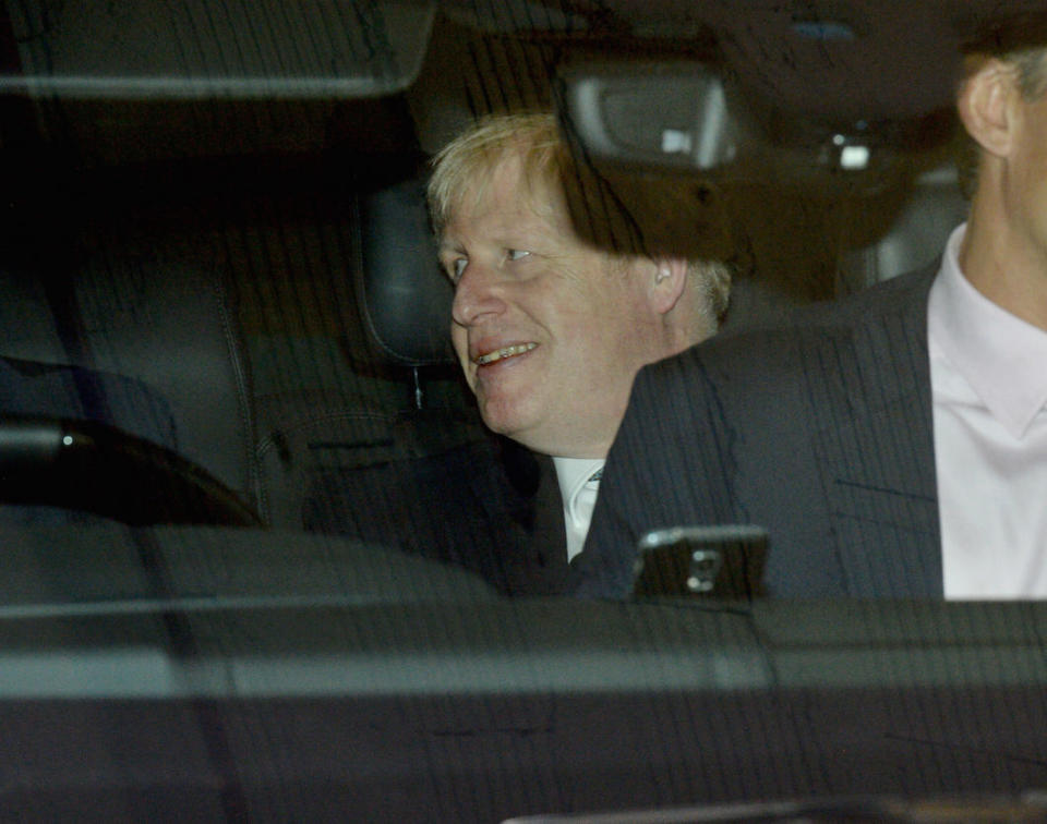 Mr Johnson leaves a radio interview at LBC in central London on Tuesday (Picture: PA)