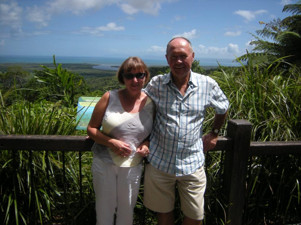 Julie Williams and her husband in Australia.