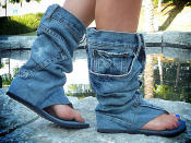 <div class="caption-credit"> Photo by: DaniKshoes / Etsy</div><b>Jean-flops, $130</b> <br> Your holiday shopping ends here because we've found the item on everyone's list: jean-flops! Jeans and flip-flops in one! How would you wear them? With your favorite denim tucked in, or with hidden treats in the pockets? <br>