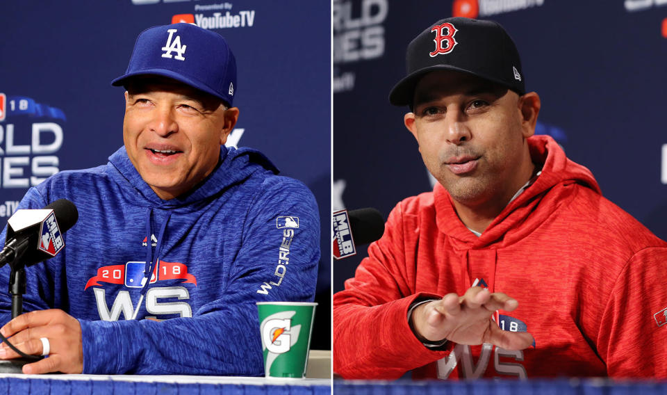 Dave Roberts and Alex Cora are the first two minority managers to meet in the World Series. (Getty Images)