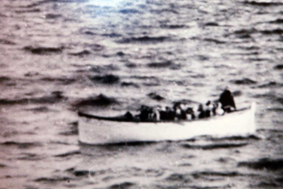 A photo from the Molly Brown House Museum in Denver shows a life boat which rescued Molly Brown. She was a philanthropist who demanded the lifeboat crew continue to look for survivors. Picture: AP