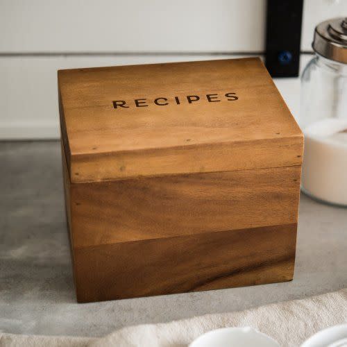 5) Acacia Recipe Box