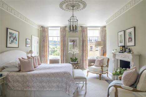 Grade I listed Townhouse with pale pink floral interior details, £4,895,000
