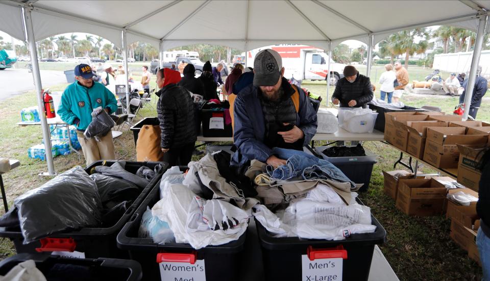 Volunteers for the Collier County Hunger & Homeless Coalition were in East Naples Friday,  January 27, 2023 to conduct the annual "Point in Time" homeless count and provide supplies to the homeless.