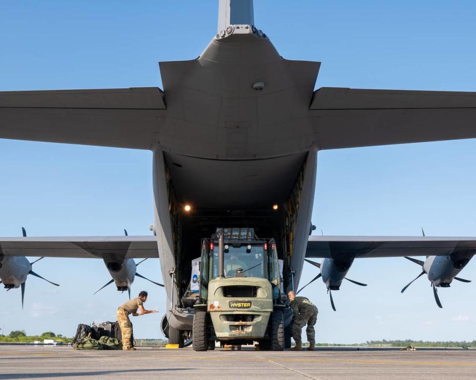 A U.S. Southern Command flight landed in Haiti’s Toussaint Louverture International Airport, inb Port-au-Prince, Haiti, on Thursday. US Southern Command/US Southern Command