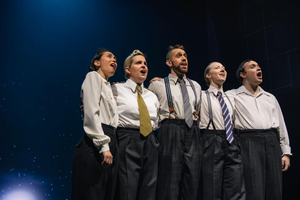 From left: Claire-Marie Hall, Zoe Roberts, David Cumming, Natasha Hodgson and Jak Malone in Operation Mincemeat (Matt Crockett)