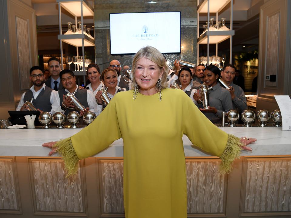 Martha Stewart and The Bedford team members celebrate the grand opening of The Bedford by Martha Stewart At Paris Las Vegas on August 12, 2022