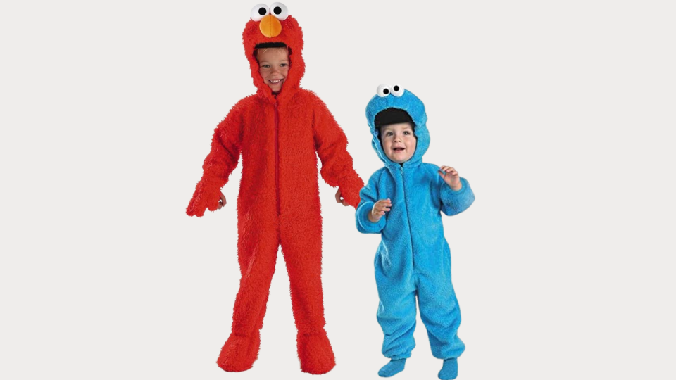 Sibling Halloween costumes: Elmo and Cookie Monster
