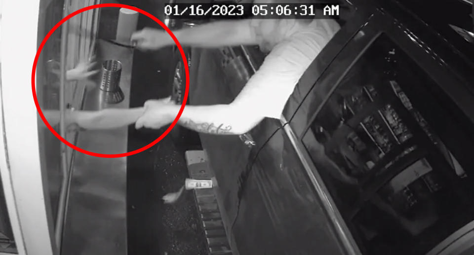 CTTV image of the man trying to abduct the worker.