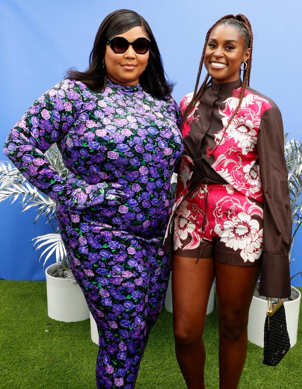 Lizzo and Issa Rae attend The Amex Brunch with Chef Kwame Onwuachi at 1 Hotel In Miami at 1 Hotel South Beach on December 04, 2021 in Miami Beach, Florida