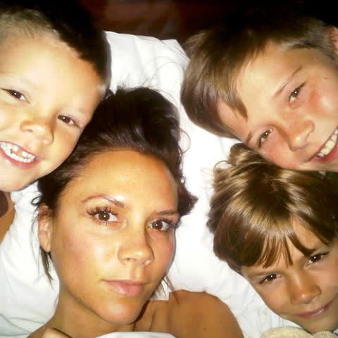 <p>David Beckham/Instagram</p> Victoria Beckham and sons