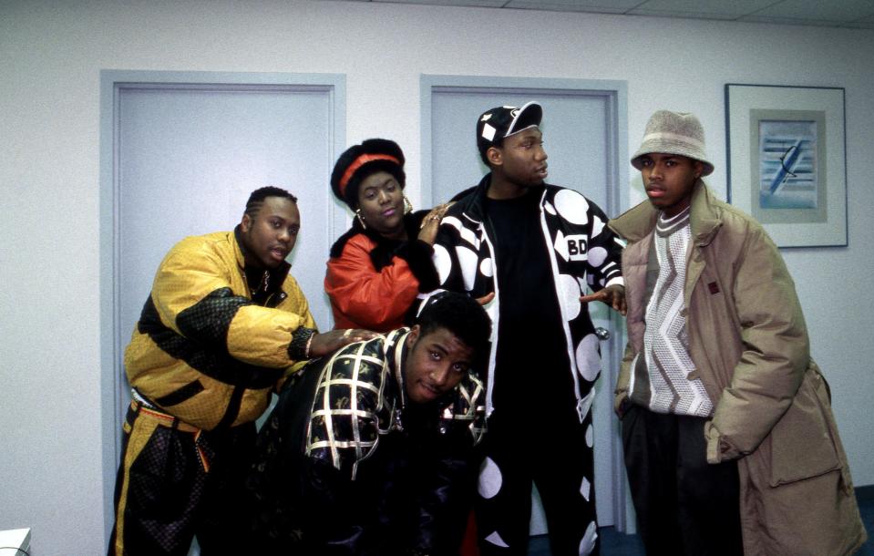 KRS-One and the rest of Boogie Down Productions in 1989.