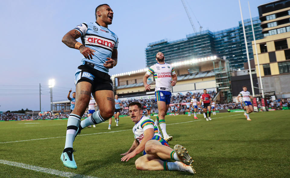 Shark Park, pictured here under construction during an NRL game.