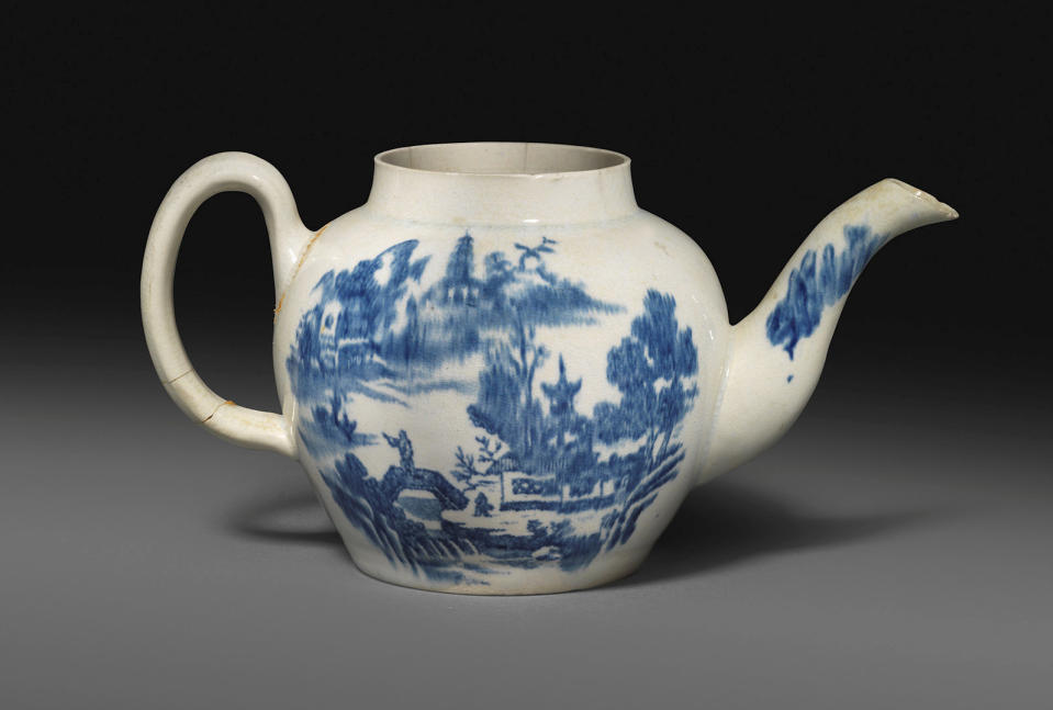 The teapot is believed to date to the 1780s and was made by an expat potter, John Bartlam (Woolley and Wallis/SWNS.com)