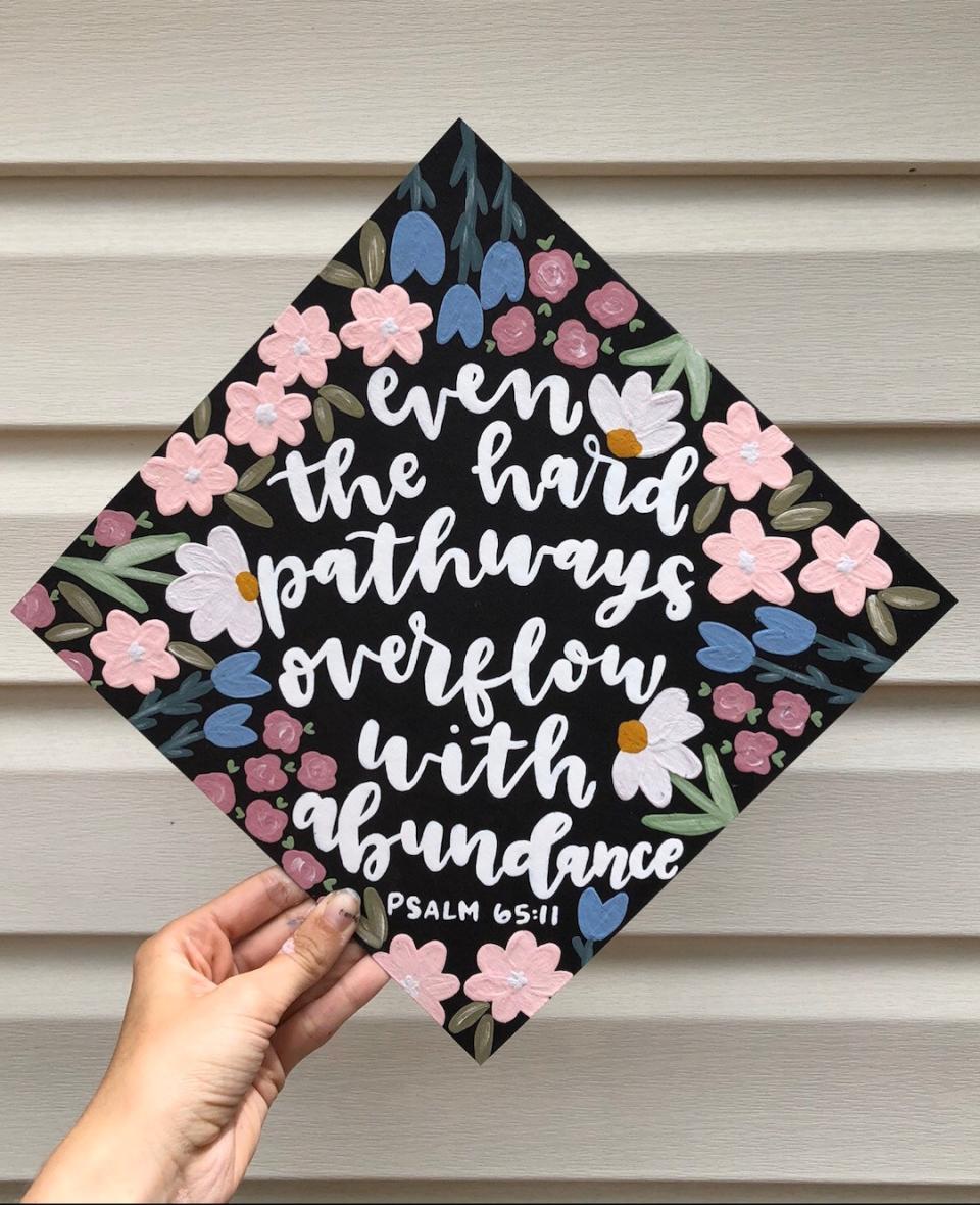 <p><a href="https://go.redirectingat.com?id=74968X1596630&url=https%3A%2F%2Fwww.etsy.com%2Flisting%2F1215502950%2Fpainted-graduation-cap-painted-flowers&sref=https%3A%2F%2Fwww.thepioneerwoman.com%2Fhome-lifestyle%2Fcrafts-diy%2Fg39693817%2Fgraduation-cap-ideas%2F" rel="nofollow noopener" target="_blank" data-ylk="slk:Shop Now;elm:context_link;itc:0;sec:content-canvas" class="link ">Shop Now</a></p><p>Painted Graduation Cap</p><p>etsy.com</p><p>$52.00</p><span class="copyright">AHalOfAGirl</span>