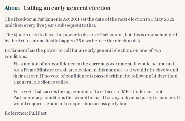 About | Calling an early general election