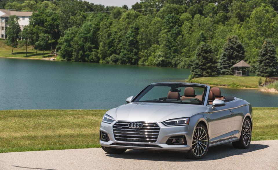 <p>caranddriver.com</p><p><a href="https://www.caranddriver.com/audi/a5" rel="nofollow noopener" target="_blank" data-ylk="slk:Learn More;elm:context_link;itc:0;sec:content-canvas" class="link ">Learn More</a></p><p>Audi offers several open-top options, but it's the A5 cabriolet that requires the least amount of compromise. It's not exceedingly small like the sporty Audi TT or prohibitively expensive like the exotic Audi R8 roadster. Instead, the A5 sits perfectly in the middle, offering a spacious cabin, solid performance, and just the right level of luxury to make it feel special. Its soft top lowers itself in just 15 seconds, and when it's up, the A5 feels nearly as buttoned down as the coupe. When the top is dropped, there's a wind blocker available, but it's hardly necessary. The Audi A5 cabriolet is one of the best convertibles for every climate.</p>