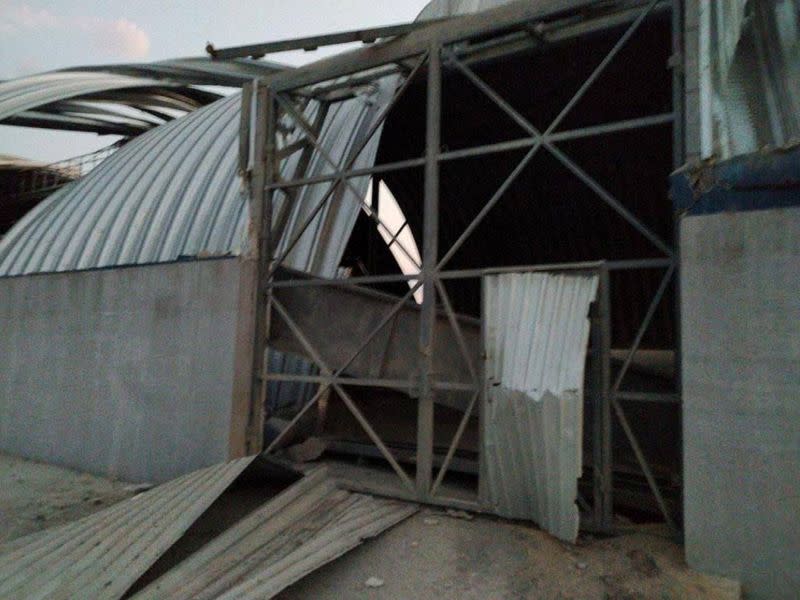 Social media image shows damage to granaries in a location given as Odesa region