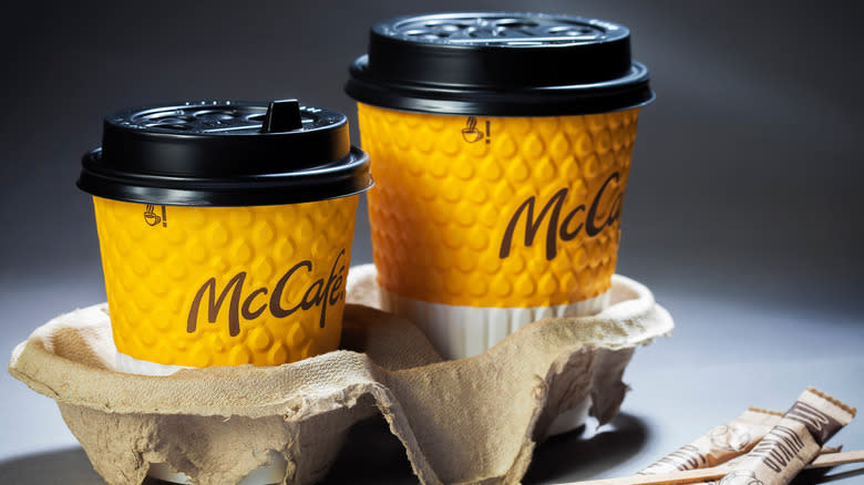 McDonald's McCafe coffee two sizes