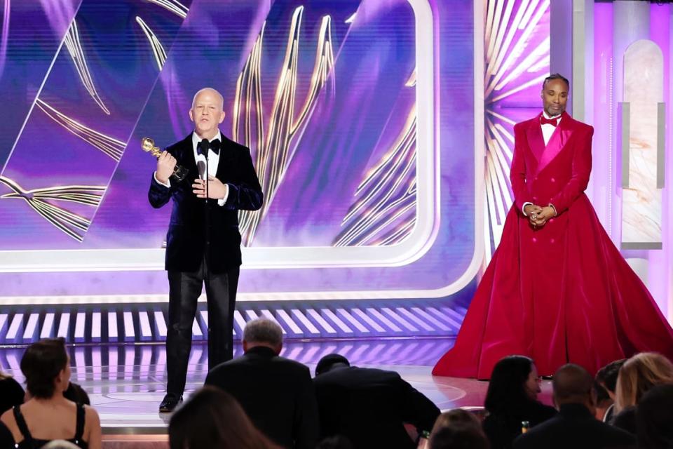 <div class="inline-image__caption"><p>Ryan Murphy accepts the Carol Burnett Award from Billy Porter</p></div> <div class="inline-image__credit">Photo by Rich Polk/NBC via Getty Images</div>