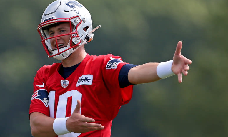 Mac Jones at Patriots training camp.