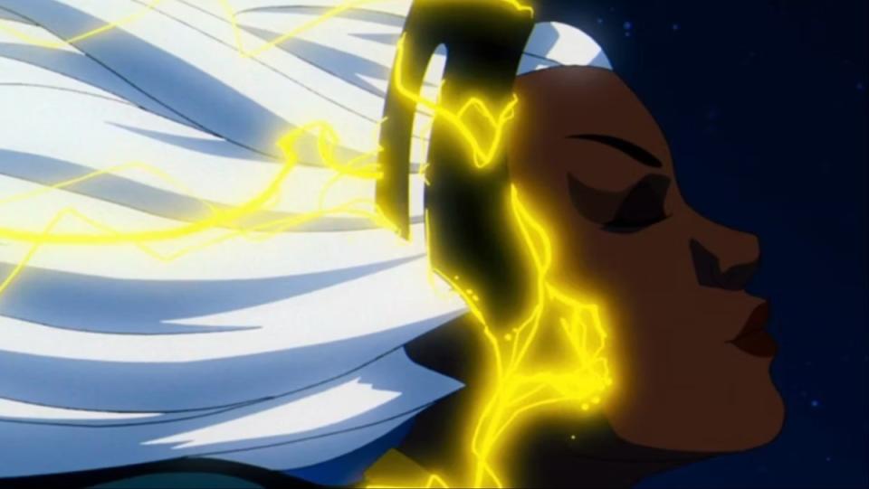 Storm's magical girl transformation scene from the "Lifedeath Pt. II" episode of X-Men '97. 