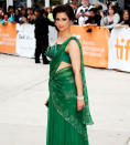 Anita Majumdar wore an emerald green saree for the event.